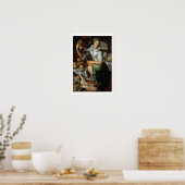De keuken Maid (met Christus, Mary en Martha) c. Poster (Keuken)