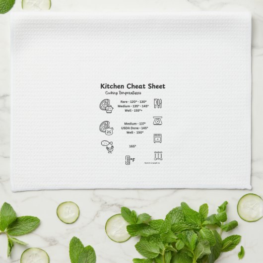 De Keuken Teller Handdoek met vlees koken temps (Gevouwen)