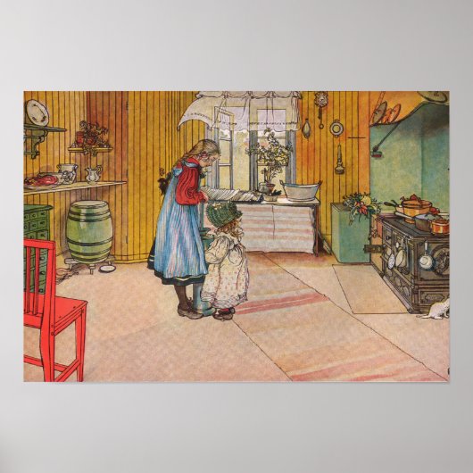 De keuken van Carl Larsson, 1898 Poster (Voorkant)