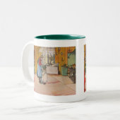 De keuken van Carl Larsson Art Print Tweekleurige Koffiemok (Voorkant links)