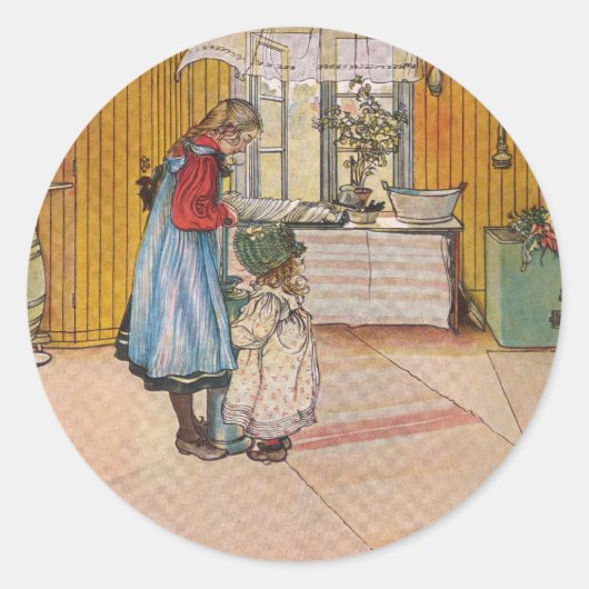 De keuken van Carl Larsson Zweedse artiest Ronde Sticker (Voorkant)