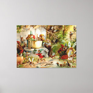 De keuken van de kabouters - 1895 canvas afdruk