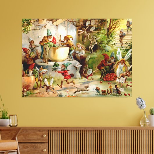 De keuken van de kabouters - 1895 canvas afdruk (Insitu (Woonkamer))