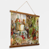 De keuken van de kabouters - 1895 hangend wandkleed (Gebogen)