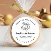 De keuken van de kerstbel minimalistisch ronde sticker