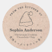 De keuken van de Kerstman Hat Kraft Ronde Sticker (Voorkant)