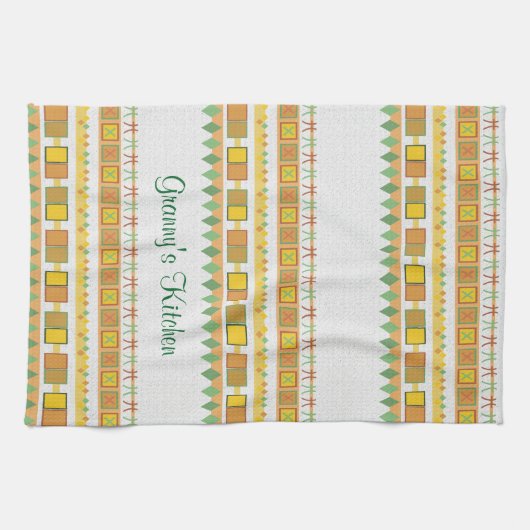 De keuken van de levendige Pattern Granny's om het Theedoek (Horizontaal)