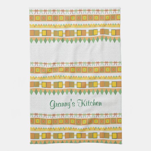 De keuken van de levendige Pattern Granny's om het Theedoek (Verticaal)
