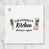 De keuken van de moderne grootmoeder is altijd ope bedankjes labels (Voorkant)