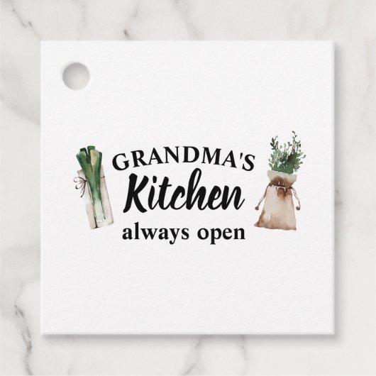 De keuken van de moderne grootmoeder is altijd ope bedankjes labels (Voorkant)