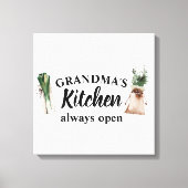 De keuken van de moderne grootmoeder is altijd ope canvas afdruk (Voorkant)