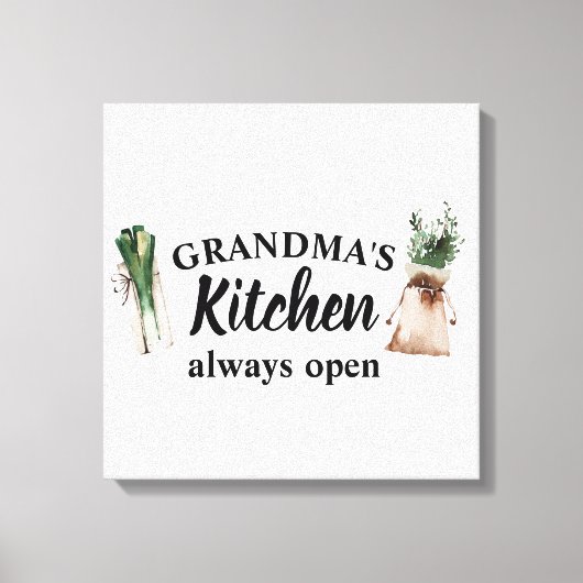 De keuken van de moderne grootmoeder is altijd ope canvas afdruk (Voorkant)