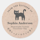 De keuken van Halloween Black Cat Kraft Ronde Sticker (Voorkant)