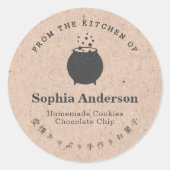 De keuken van Halloween Cauldron Kraft Ronde Sticker (Voorkant)