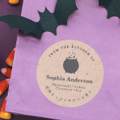 De keuken van Halloween Cauldron Kraft Ronde Sticker