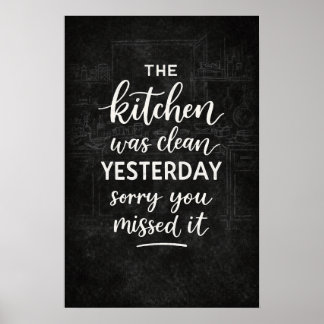De Keuken Was Schoon Gisteren Grappig Vintage Bord Poster