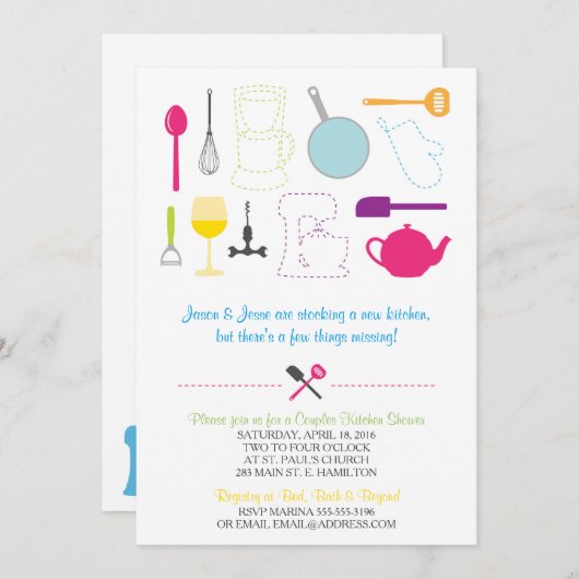 De keukendoucheuitnodiging bekijken kaart (Voorkant / Achterkant)