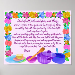 De Keukengebedshop van potten en pannen wandkunst Poster