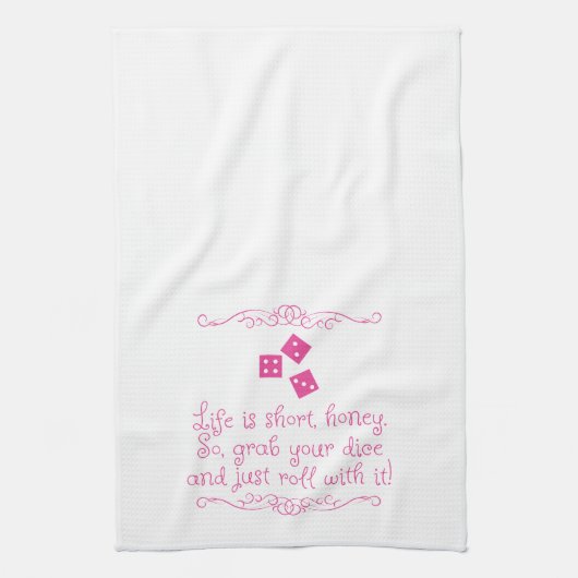 De keukenhanddoek van Bunco - Het leven is kort, s (Verticaal)