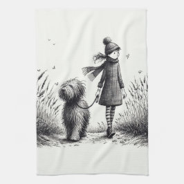 De keukenhanddoek van de hond