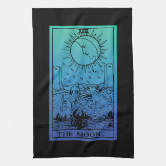De keukenhanddoek van de Moon Tarot-kaart
