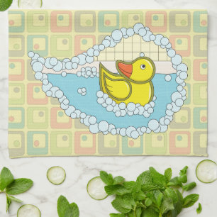 De keukenhanddoek van de Rubber Duck