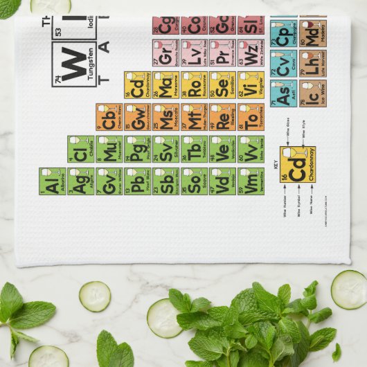 De keukenhanddoek van de wijntafel (Gevouwen)