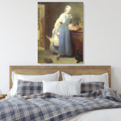 De Keukenmeid met Voorzieningen, 1739 Canvas Afdruk (Insitu (Slaapkamer))