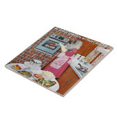 De keukenregel van de hond tegeltje (Zijkant)