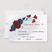 de keuze voor de maaltijd van marineschool en bogu RSVP kaartje (Voorkant)