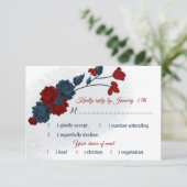 de keuze voor de maaltijd van marineschool en bogu RSVP kaartje (Staand voorkant)