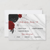 de keuze voor rode en zwarte bloemen RSVP kaartje (Voorkant)