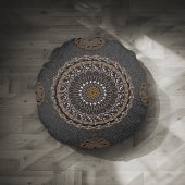 De Khaki Crocodilus Porosus Mandala Rond Kussen