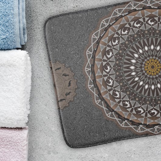 De khaki crocodylus porosus mandala art badmat