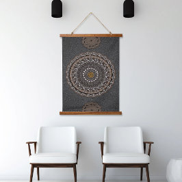 De khaki crocodylus porosus mandala art hangend wandkleed