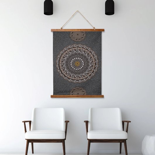 De khaki crocodylus porosus mandala art hangend wandkleed