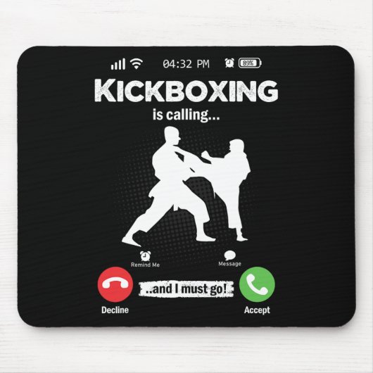 De Kickboksen Roept Retro Martial Arts Mannen K Muismat (Voorkant)