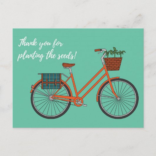 De kiem planten Orange Bike Briefkaart (Voorkant)