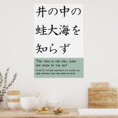 De kikker in de put kent het zee niet poster (Keuken)