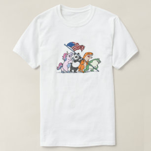 De kikker pak aan het hijsen van de vlag t-shirt