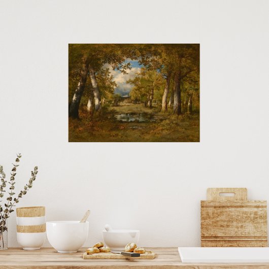 De kikker Pond - Diaz de la Peña Fine Art Poster (Keuken)