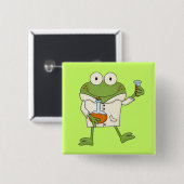 De Kikker van het laboratorium Vierkante Button 5,1 Cm (Voorkant /achterkant)
