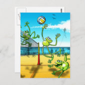 De Kikker van het volleyball Briefkaart (Voorkant / Achterkant)