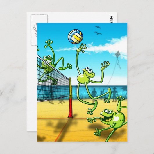 De Kikker van het volleyball Briefkaart (Voorkant / Achterkant)