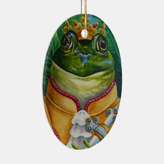 De kikkerprins met Waterverf van kroon en zwaard Keramisch Ornament (Rechts)