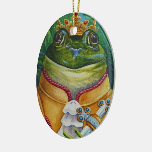 De kikkerprins met Waterverf van kroon en zwaard Keramisch Ornament (Links)