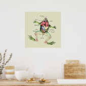 De Kikker's Anatomy Green Poster (Keuken)