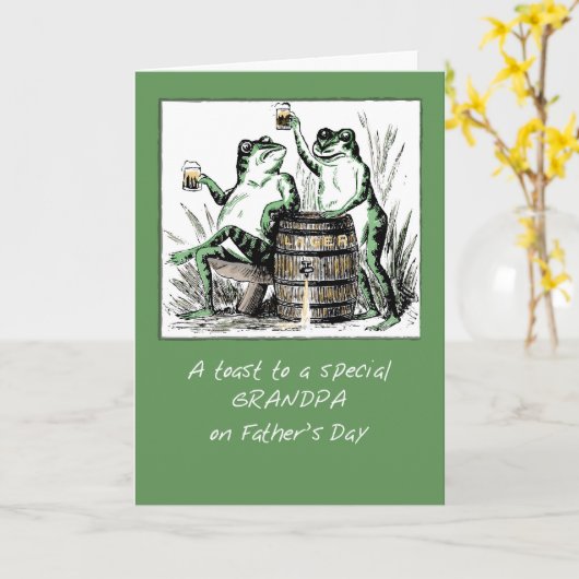 De Kikkers die van Vaderdag van de opa met Bier Kaart (Gele Bloem)