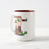 De Kinder aflezing van het teken is gestreken Tweekleurige Koffiemok (Voorkant links)