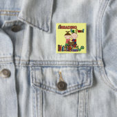 De Kinder aflezing van het teken is gestreken Vierkante Button 5,1 Cm (In situ)